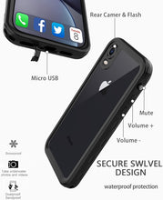 Load image into Gallery viewer, iPhone XR Waterproof case Life Snowproof Dirtproof Shockproof Cover … (Black/Clear)