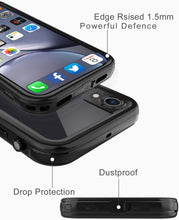 Load image into Gallery viewer, iPhone XR Waterproof case Life Snowproof Dirtproof Shockproof Cover … (Black/Clear)