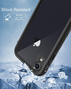 iPhone XR Waterproof case Life Snowproof Dirtproof Shockproof Cover … (Black/Clear)