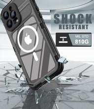 Load image into Gallery viewer, Design for iPhone 14 Pro Max Case Waterproof, Dustproof Shockproof Waterproof Case for iPhone 14 Pro Max, Metal Full Body Protective Phone Case for iPhone 14 Pro Max 6.7 inch Black