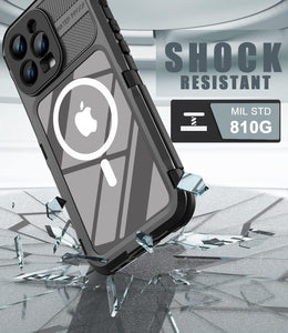 Design for iPhone 14 Pro Max Case Waterproof, Dustproof Shockproof Waterproof Case for iPhone 14 Pro Max, Metal Full Body Protective Phone Case for iPhone 14 Pro Max 6.7 inch Black