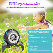Load image into Gallery viewer, Bubble Machine for Kids, Automatic Robot Bubble Maker Toys Kids Bubble Machine for Parties Wedding, Bubble Machine Toy for Toddlers Children Pets Dogs Cat Indoor