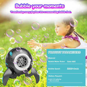 Bubble Machine for Kids, Automatic Robot Bubble Maker Toys Kids Bubble Machine for Parties Wedding, Bubble Machine Toy for Toddlers Children Pets Dogs Cat Indoor