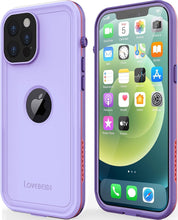 Load image into Gallery viewer, LOVE BEIDI Design for iPhone 12 Pro Max Case Waterproof 6.7&#39;&#39;, Shockproof Phone Case for iPhone 12 Pro Max Protective Case with Screen Protector, Dust Proof Cover for iPhone 12 Pro Max (Purple)