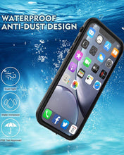 Load image into Gallery viewer, iPhone XR Waterproof case Life Snowproof Dirtproof Shockproof Cover … (Black/Clear)