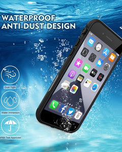 iPhone SE 2020 Waterproof Case, iPhone 8 7 Waterproof Case Cover with Screen Protector, Life Shockproof Snowproof Phone Case for iPhone 8 7 SE 2020 4.7" (iPhone 7/8 /SE 2020 Black)